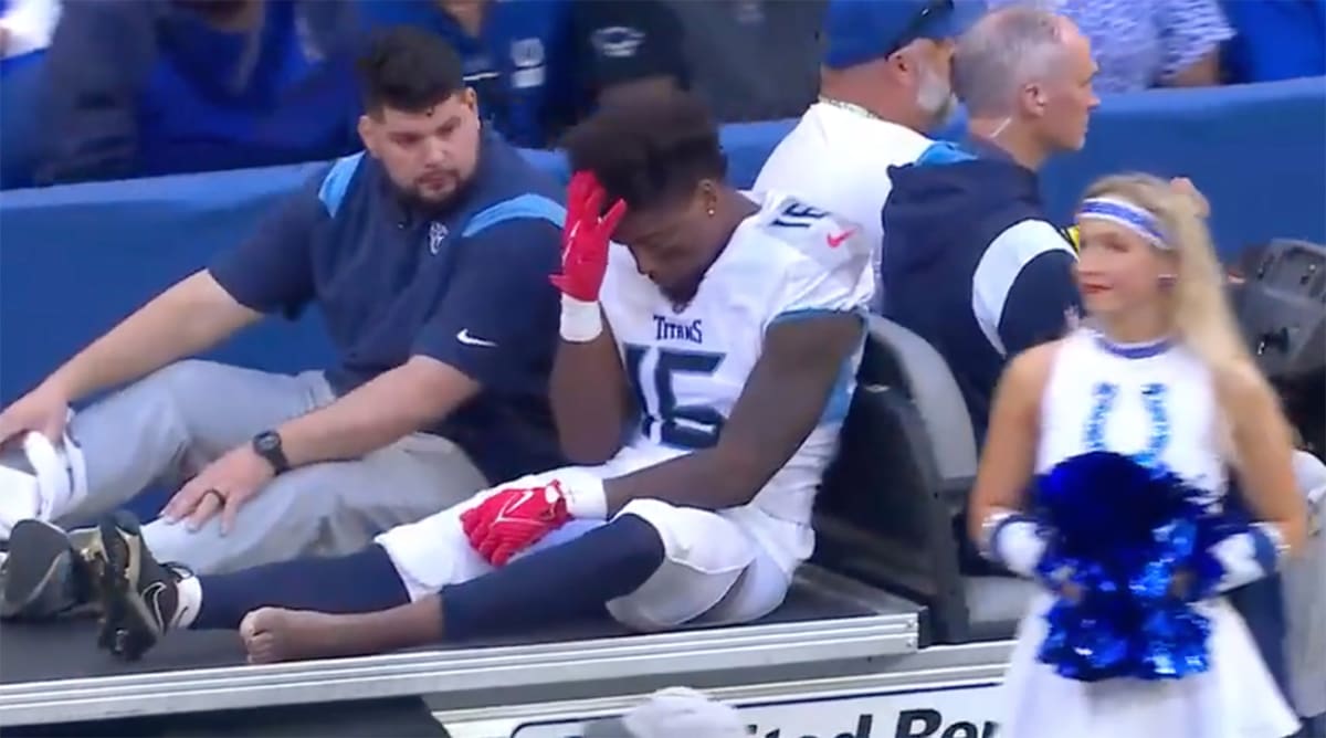 Titans Wide Receiver Treylon Burks Carted Off the Field vs. Colts