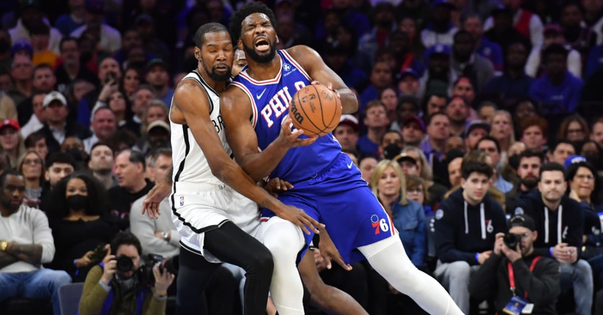 Nets vs. 76ers: LeBron reacts to Kevin Durant, Joel Embiid brush-up ...