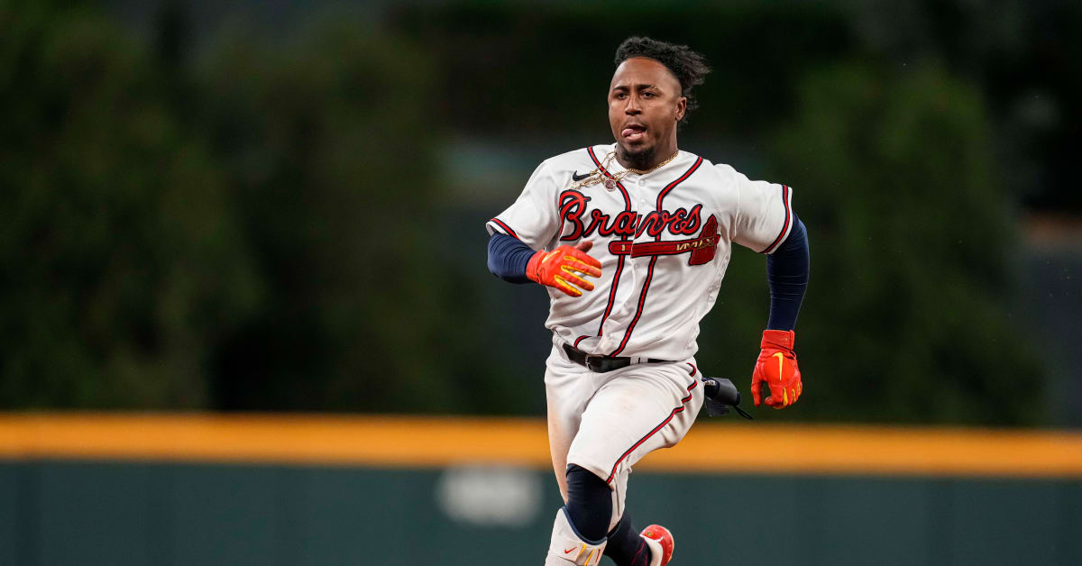 WATCH: Ozzie Albies scores from first on a ground ball to second base to give Atlanta a late 