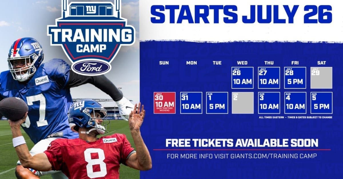 Giants' 2023 Training Camp Schedule Announced Sports Illustrated New