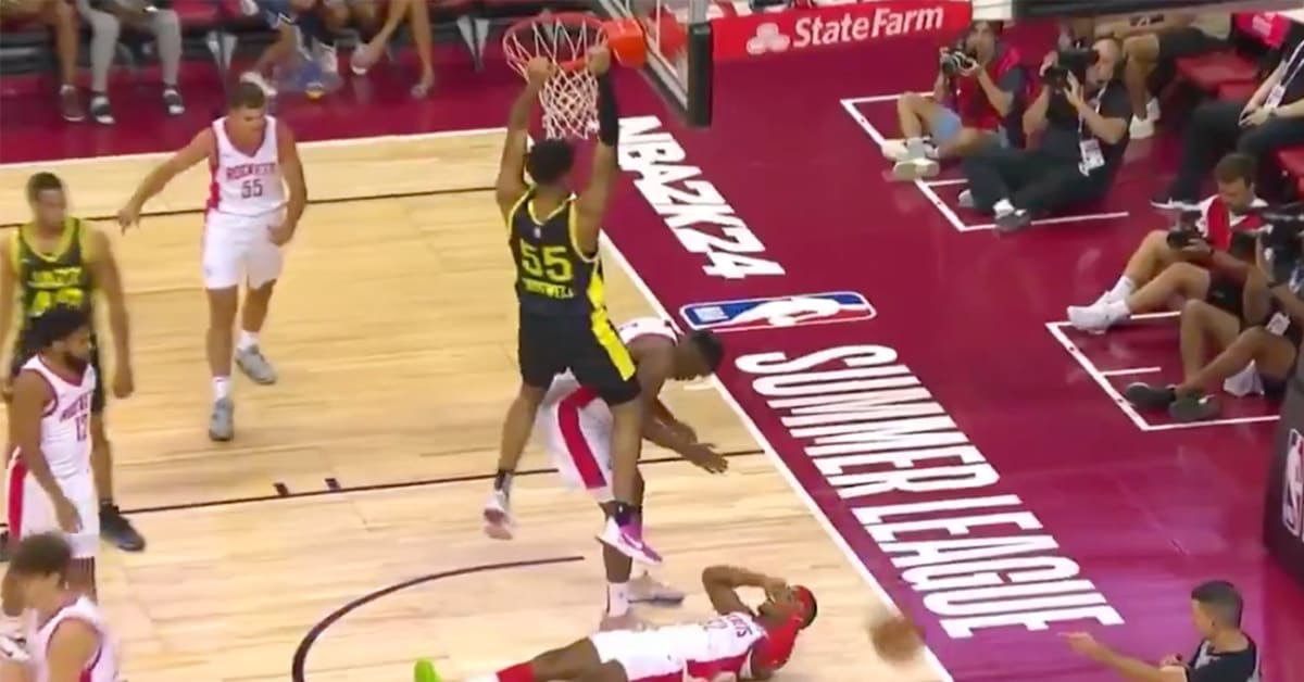 Jazz’s Ed Croswell Landed on Foe’s Groin After Summer League Dunk, and Fans Had Jokes