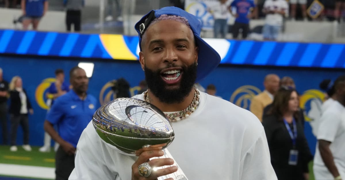 Odell Beckham Jr. Hoists Lombardi Trophy at BillsRams Game Sports