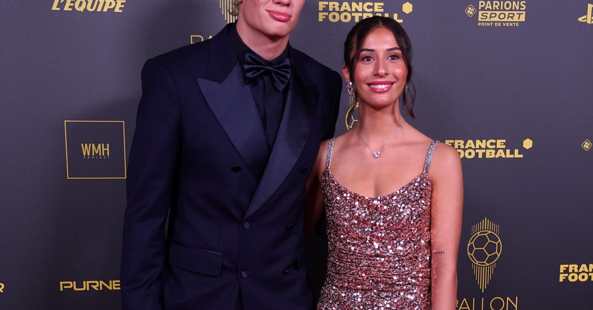 Erling Haaland & girlfriend Isabel stroll into Ballon d’Or awards