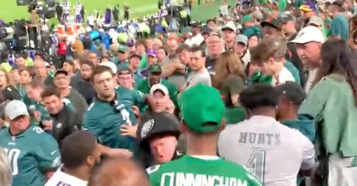 Watch Vikings and Eagles fan team up to fight obnoxious fan at TNF