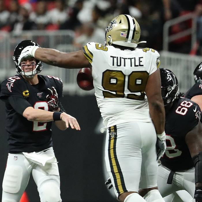 Shy Tuttle intercepts Matt Ryan