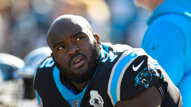 Carolina Panthers tackle Taylor Moton was limited in practice for the second straight day.