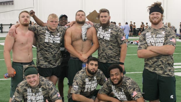 The Spartan "BIG UGLIES" are ready to rumble in the Big Ten.  (PHOTO:  Duffy Carpenter)