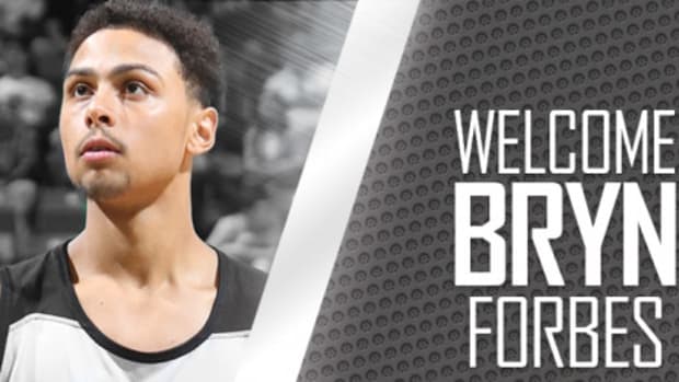 Bryn Forbes photo courtesy of the San Antonio Spurs.