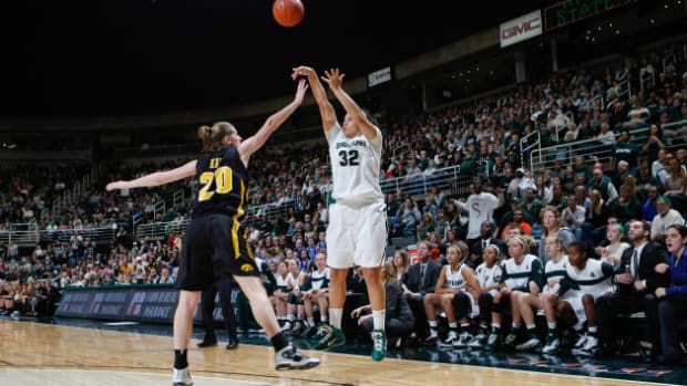 Congratulations to Keane who was nothing less than a great athlete and young lady for the Spartan Nation.  Photo courtesy of MSU SID.