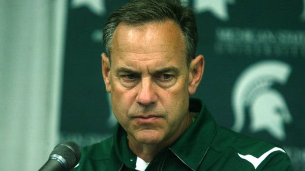 Mark Dantonio would like to put the 2009 season behind him as he finishes the 2010 recruiting class and works on 2011.  Photo Courtesy of Bill Marklevits.