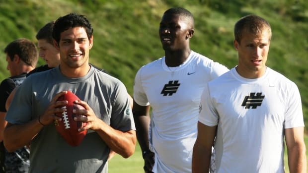 Kirk Cousins has been impressive here in California working with Bob & Brett Johnson and the Jets QB Mark Sanchez at the Elite 11 camp.  Photo courtesy of Bill Marklevits.