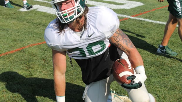 Captain Riley Bullough is ready to lead his Spartans into South Bend.
