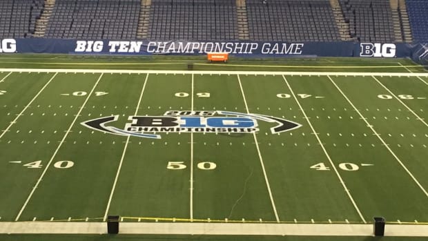 The field is set for the 2015 B1G Football championship.  Photo courtesy of Scott Chipman at the B1G.