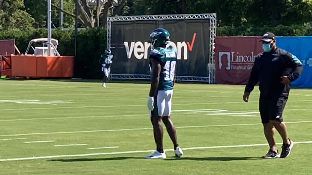 Jalen Reagor at training camp on Aug. 19