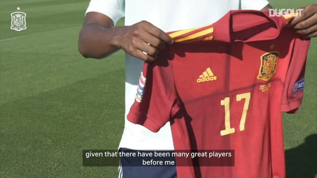Ansu Fati on his Spain debut
