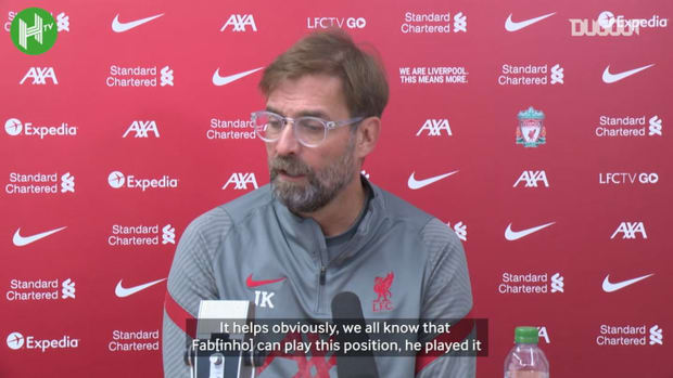 Klopp discusses Liverpool's defence and Fabinho's ability to play centre-back