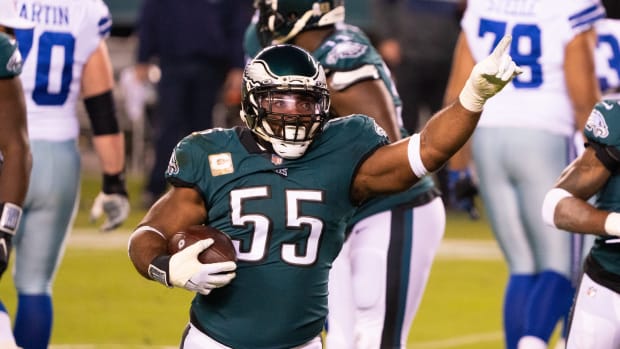 Brandon Graham notches his seventh sack of season on the first half against the Cowboys