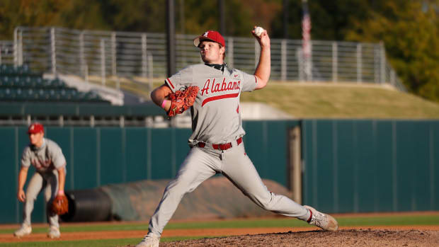 Alabama pitcher Connor Prielipp, 2020 fall practice