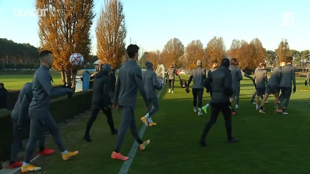 Inter's pre-match training session ahead of Real Madrid clash