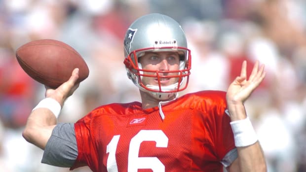 Arizona Cardinals head coach Kliff Kingsbury as a rookie quarterback with the New England Patriots