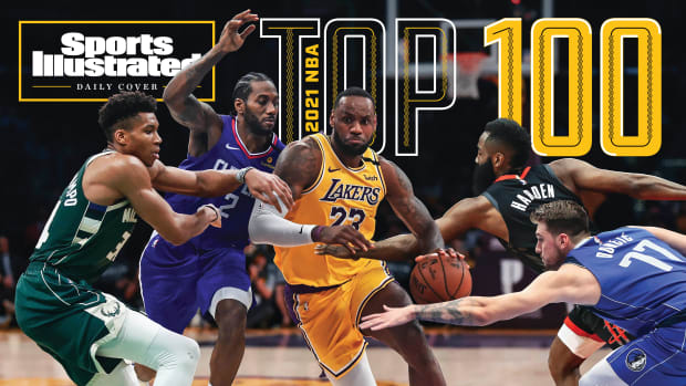 LeBron James, Kawhi Leonard, Giannis Antetokounmpo, Luka Doncic and James Harden