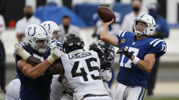 Quarterback Philip Rivers leads the Indianapolis Colts against the Jacksonville Jaguars in Sunday's regular-season finale at Lucas Oil Stadium.