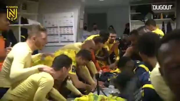 FC Nantes' celebrations after win at Angers