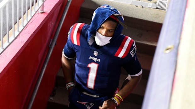 Cam Newton with the Patriots