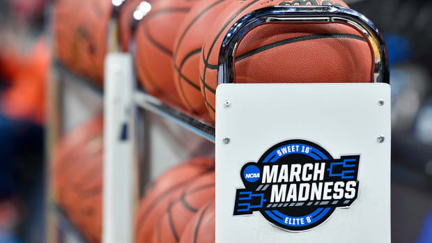 Basketballs used during the 2019 men's NCAA basketball tournament.