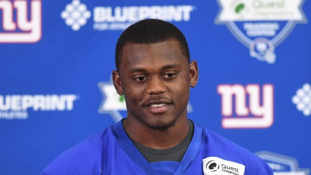 Deandre Baker during New York Giants Rookie Minicamp at the Quest Diagnostics Training Center on Friday, May 3, 2019.