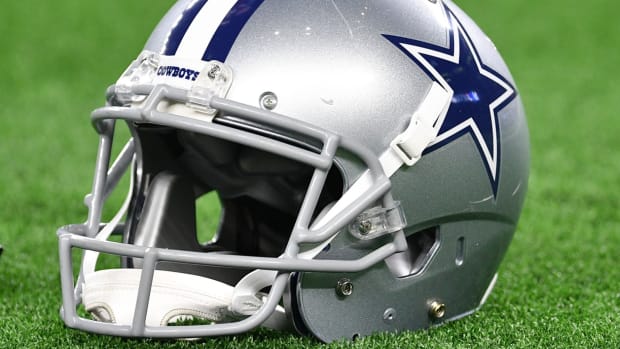 Jan 5, 2019; Arlington, TX, USA; A view of a Dallas Cowboys helmet prior to the NFC Wild Card playoff football game against the Seattle Seahawks at AT&T Stadium.