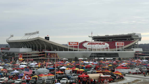 Jan 20, 2019; Kansas City, MO, USA; View of the stadium exterior before the AFC Championship game between the Kansas City Chiefs and the New England Patriots at Arrowhead Stadium. Mandatory Credit: Kirby Lee-USA TODAY Sports