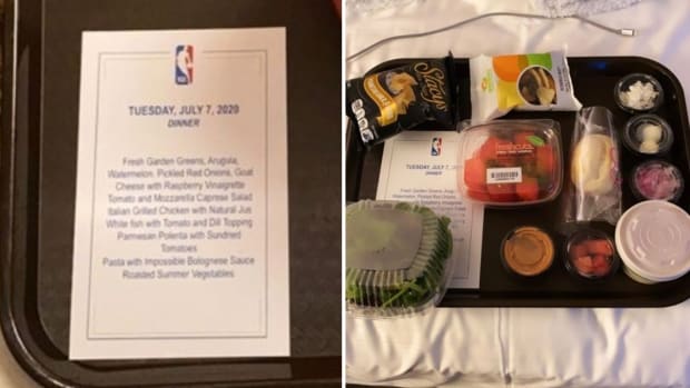 Tray of food from NBA's hotel bubble in Orlando