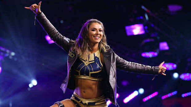WWE's Tegan Nox poses in the ring on NXT