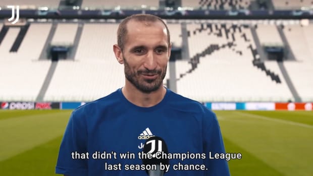 Chiellini and Juventus train ahed of Chelsea