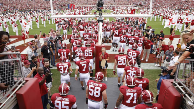 Alabama comes out of the tunnel against Ole Miss