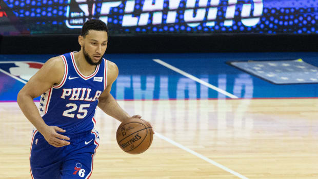 Ben Simmons in the NBA Playoffs last year.