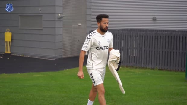 Allan in Everton training during international break