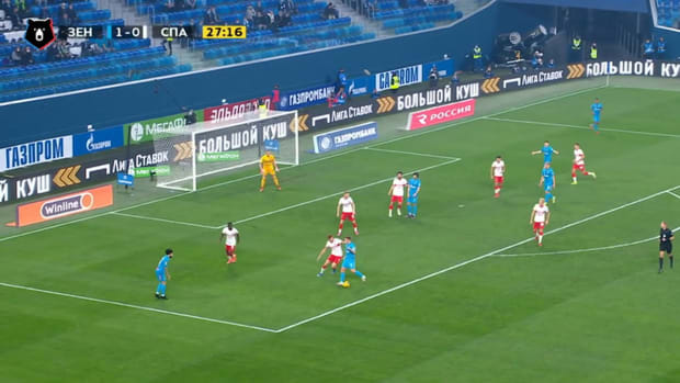 Claudinho's brilliant goal against Spartak Moscow