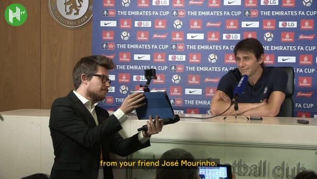 Antonio Conte presented with Manchester United shirt