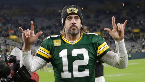 Aaron Rodgers celebrates the Packers' win over the Seahawks. Syndication The Post Crescen