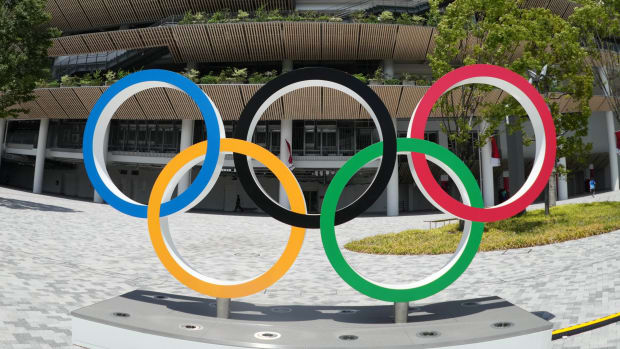 The Olympic rings.