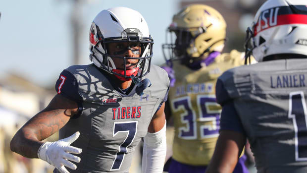 Jackson State's Keith Corbin III scores a touchdown against Alcorn State.
