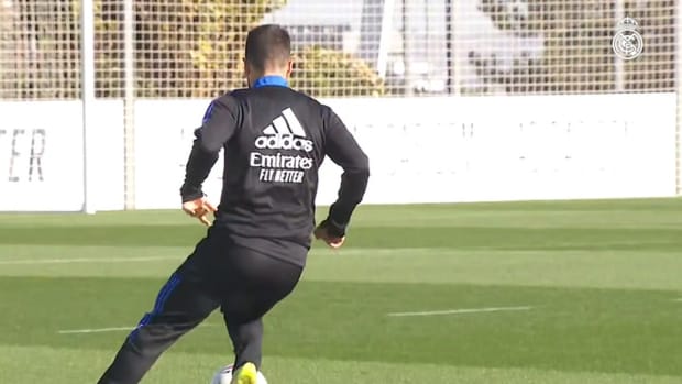Karim Benzema in the final training session ahead of Athletic clash