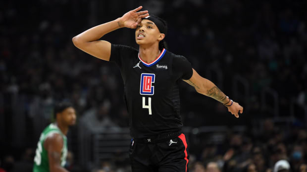 Brandon Boston Jr. on the court for the Clippers.