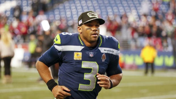 Seattle Seahawks quarterback Russell Wilson (3) jogs to the locker room following a 23-13 loss against the Arizona Cardinals at Lumen Field.