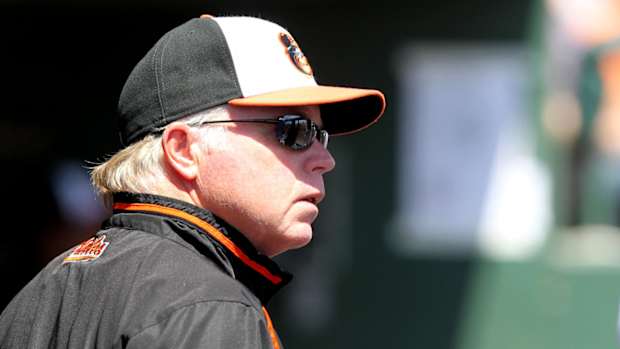 Orioles manager Buck Showalter during a game against the Mets during Spring Training.
