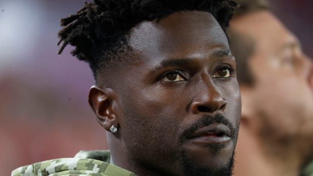 Antonio Brown on the sidelines of an NFL game.