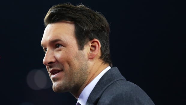 Tony Romo following the AFC championship game between the New England Patriots against the Jacksonville Jaguars at Gillette Stadium.