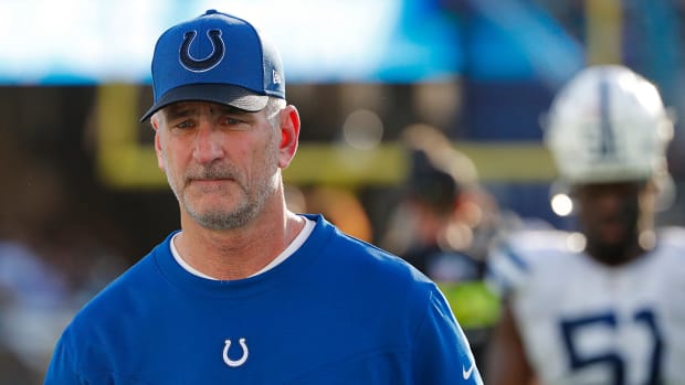 Indianapolis Colts head coach Frank Reich leaves the field after losing to the Jacksonville Jaguars on Sunday, Jan. 9, 2022, at TIAA Bank Field in Jacksonville, Fla. The Colts lost 11-26. The Indianapolis Colts Versus Jacksonville Jaguars On Sunday Jan 9 2022 Tiaa Bank Field In Jacksonville Fla